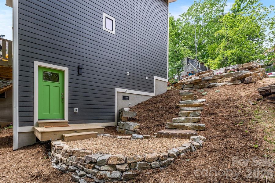 Exterior details and patio area of a home in , Asheville (Image 21).