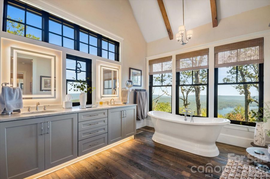 Furnished interior view inside a new home in , Lake Toxaway (Image 19).