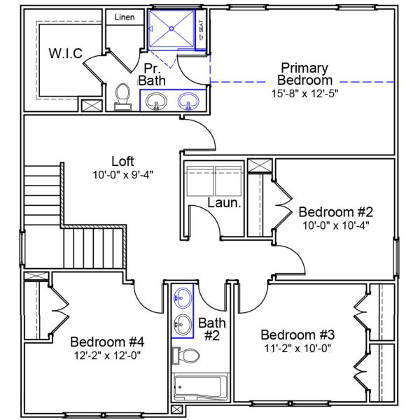 2D floor plan layout of this home in Bluefield, Lexington, SC (Image 4). 2D floor plan layout of this home in Bluefield, Lexington, SC (Image 4).