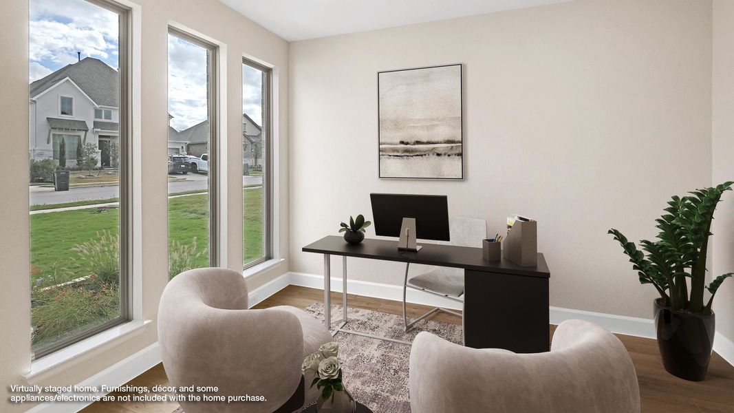 Furnished interior view inside a new home in 6 Creeks 50', Kyle (Image 8).