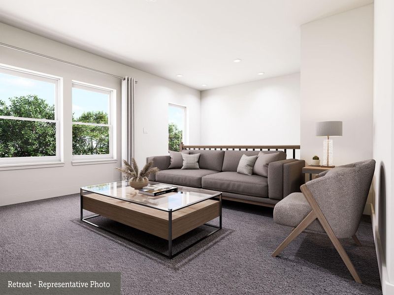 Furnished interior view inside a new home in The Woodlands Hills - Reserve Collection, Willis (Image 3).