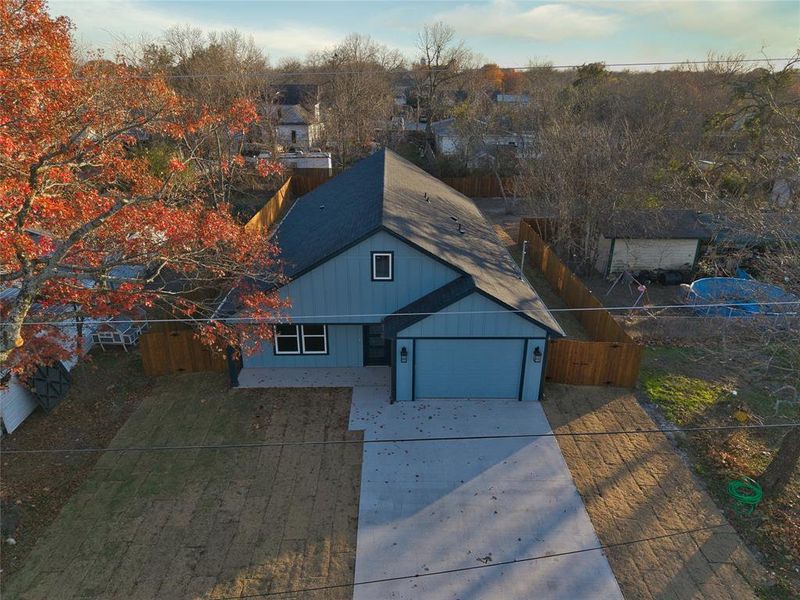 View from above of property