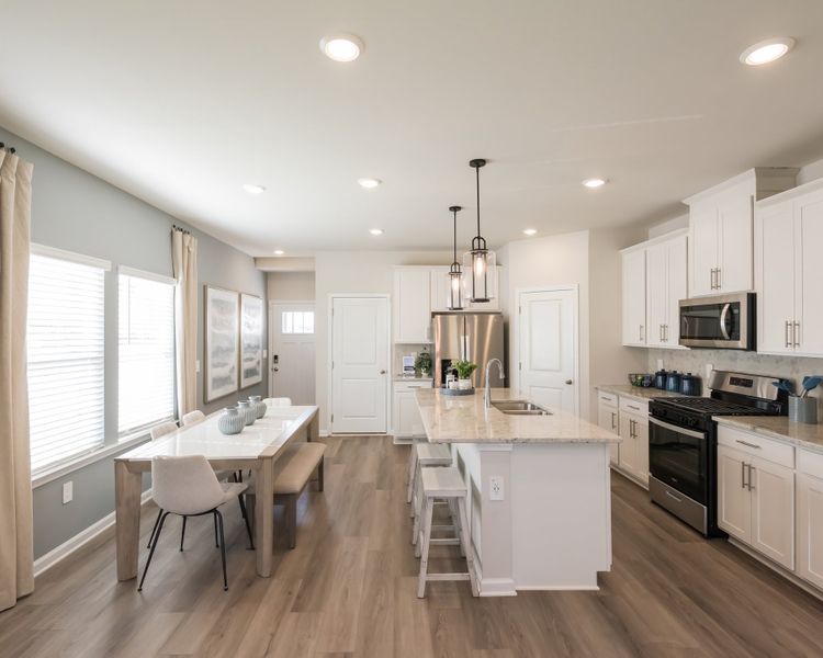 The open-concept floorplan makes hosting guests easy.