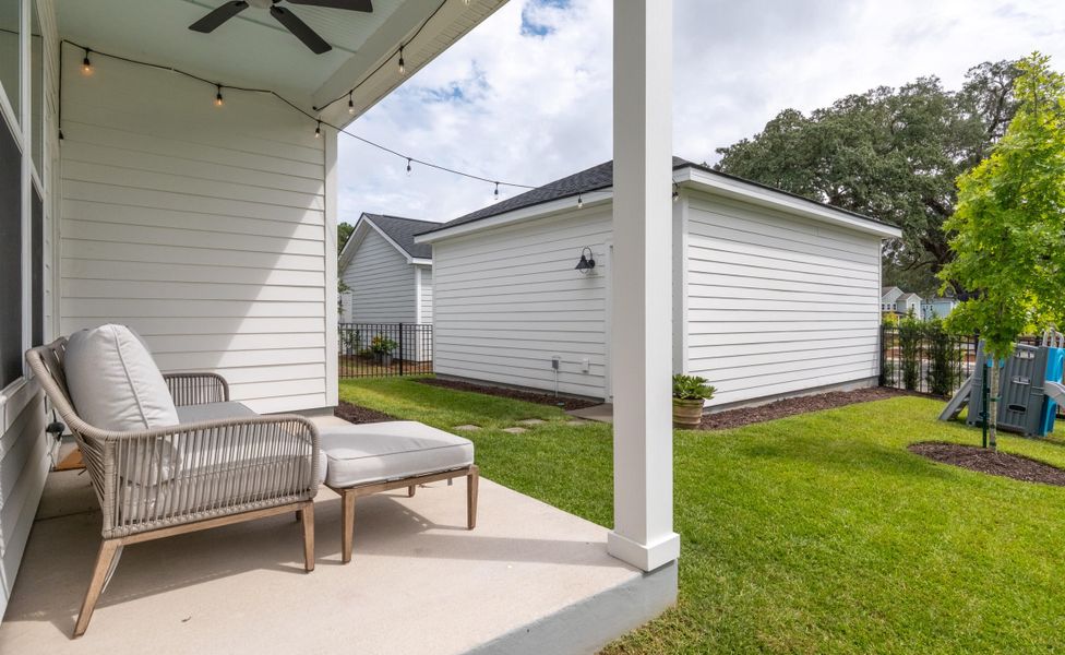 Exterior details and patio area of a home in , Charleston (Image 23). Exterior details and patio area of a home in , Charleston (Image 23).