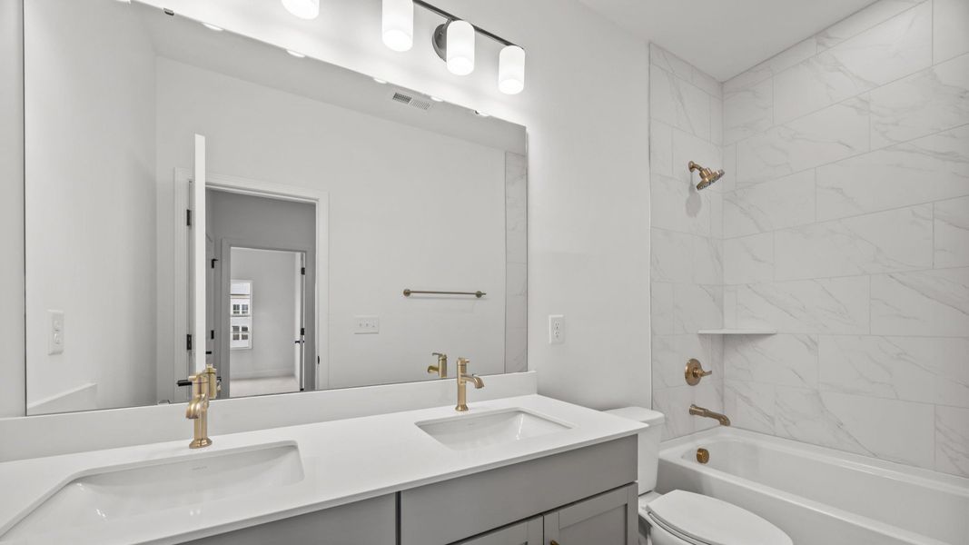 The Brentwood Plan by DRB Homes in River District, Charlotte NC.- Bathroom The Brentwood Plan by DRB Homes in River District, Charlotte NC.- Bathroom