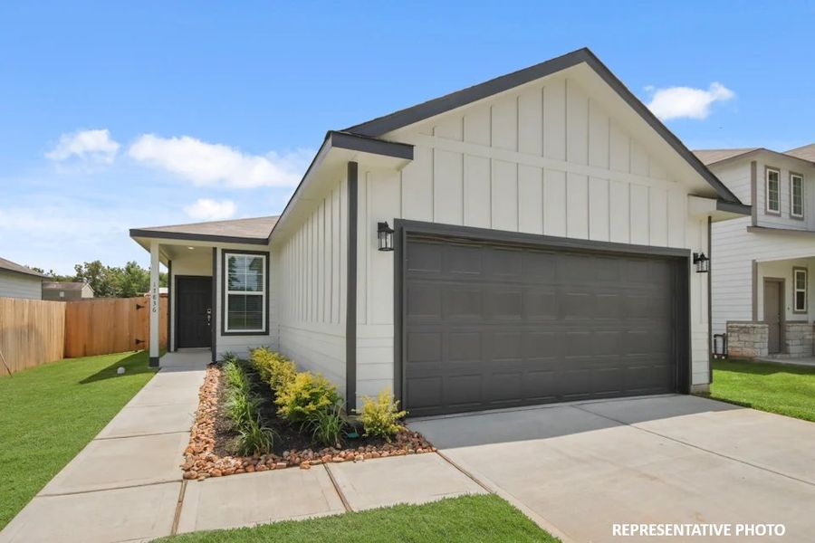 A house with a garage.