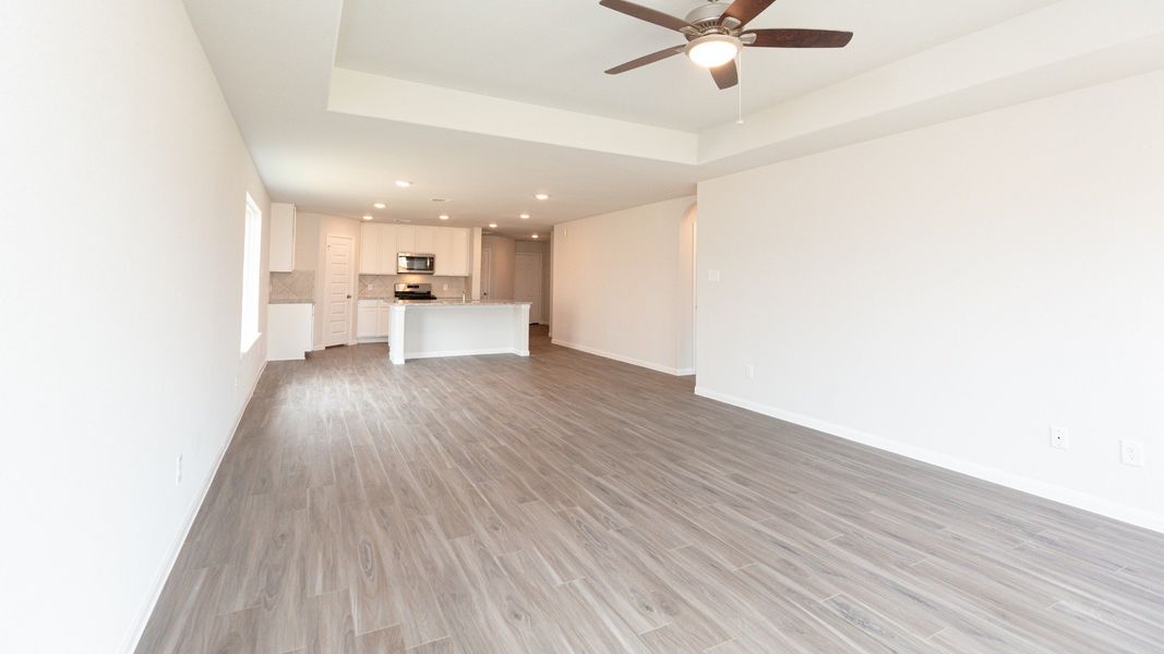 Family Room to Dining and Kitchen