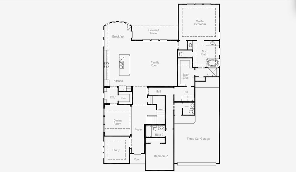 2D floor plan layout for the Haskell II by Coventry Homes in Dominion of Pleasant Valley 60', Wylie, TX (Image 3).