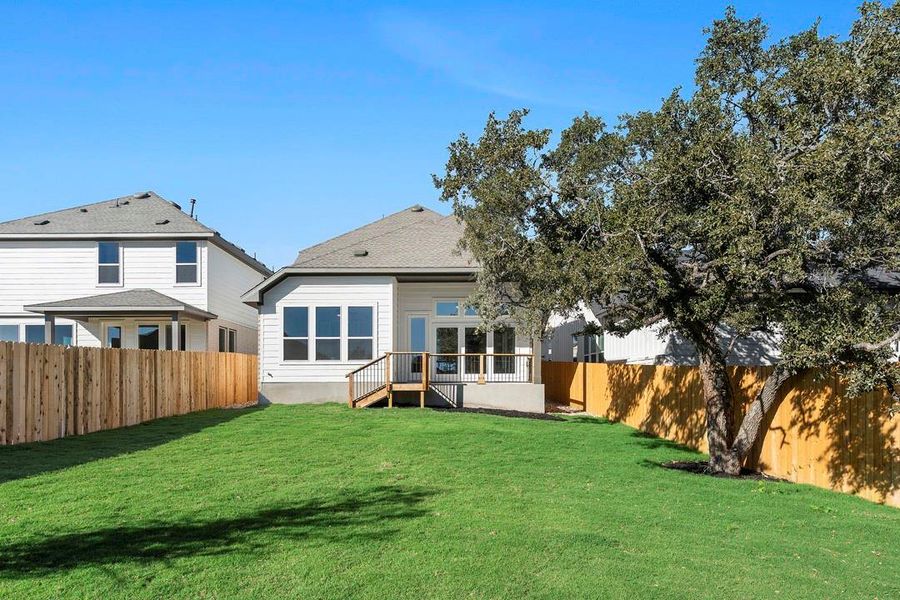 Exterior details and patio area of a home in Terrace Collection at Heritage, Dripping Springs (Image 3). Exterior details and patio area of a home in Terrace Collection at Heritage, Dripping Springs (Image 3).