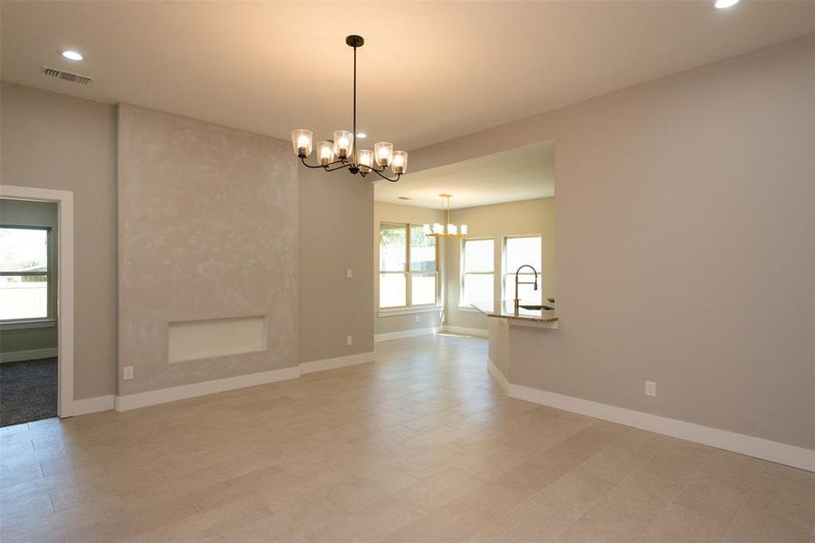 OPen Living room looking towards dining area