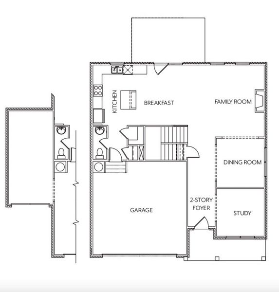 2D floor plan layout of this home in Hellen Valley, Braselton, GA (Image 4).