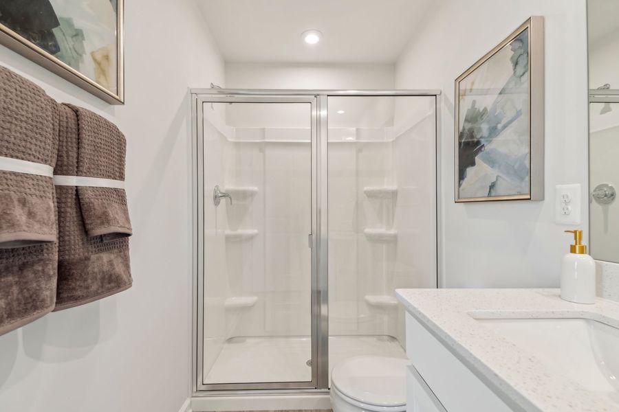Representative furnished interior of a home built from the The Rutledge by Stanley Martin Homes in Essence at Trinity Townhomes, Columbia (Image 33).