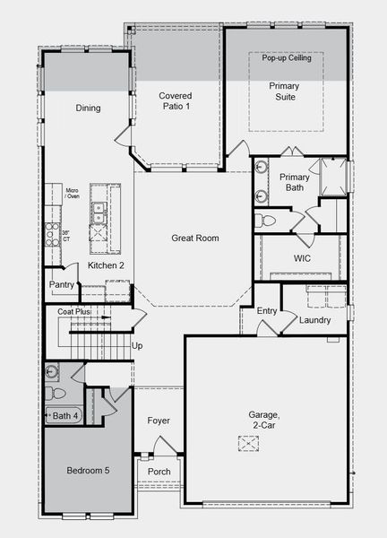 Additional highlights include: extended primary suite, covered outdoor living, and casual dining area, first floor bedroom with full bath in place of study. Additional highlights include: extended primary suite, covered outdoor living, and casual dining area, first floor bedroom with full bath in place of study.