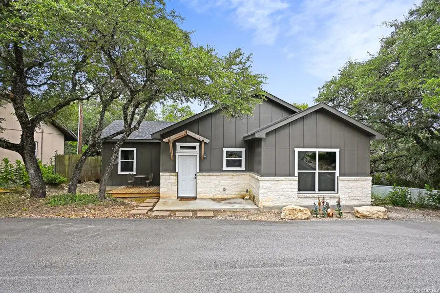 Front exterior of a new home in , Canyon Lake, TX, highlighting curb appeal (Image 1). Front exterior of a new home in , Canyon Lake, TX, highlighting curb appeal (Image 1).