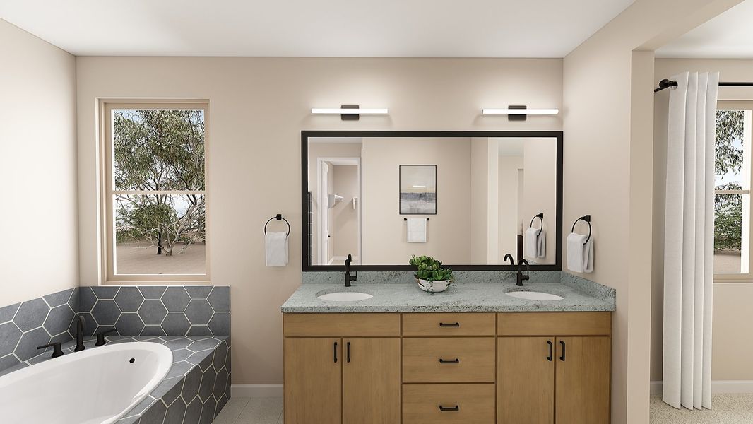 Representative furnished interior of a home built from the Jade Plan 4001 by Tri Pointe Homes in Waterston Central, Gilbert (Image 9).