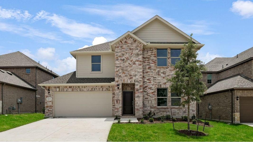 Representative exterior photo of a completed home built from the Holly by D.R. Horton in The Landing at Hidden Lakes, McKinney, TX (Image 1). Representative exterior photo of a completed home built from the Holly by D.R. Horton in The Landing at Hidden Lakes, McKinney, TX (Image 1).