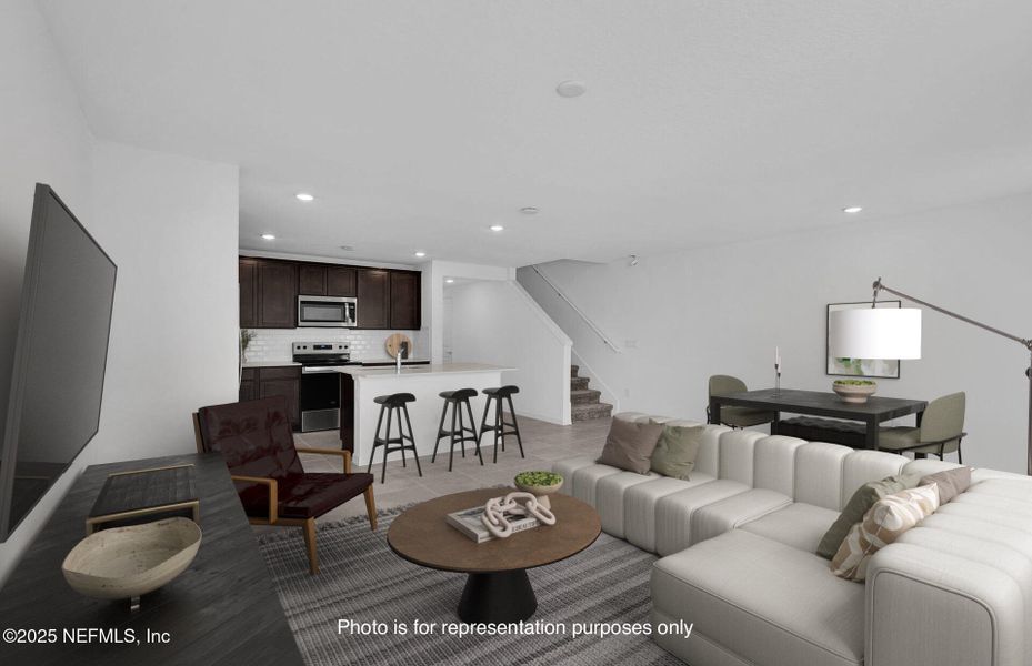 Furnished interior view inside a new home in , Jacksonville (Image 4). Furnished interior view inside a new home in , Jacksonville (Image 4).