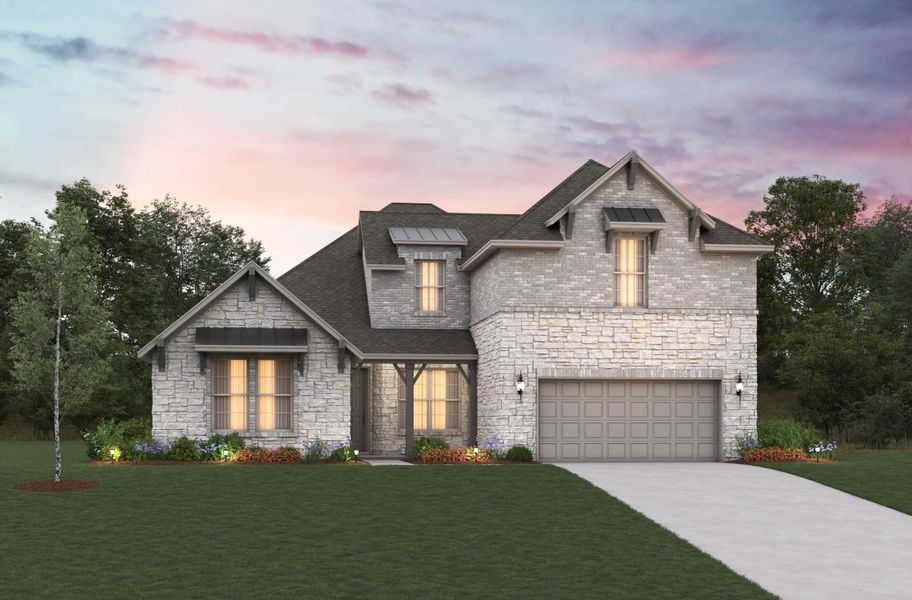 Representative exterior photo of a completed home built from the Kerrville by Beazer Homes in Heath Golf and Yacht Club, Heath, TX (Image 13). Representative exterior photo of a completed home built from the Kerrville by Beazer Homes in Heath Golf and Yacht Club, Heath, TX (Image 13).
