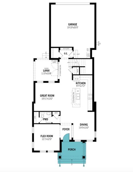 2D floor plan layout for the Hayden by Mattamy Homes in Celebration - Island Village, Celebration, FL (Image 4). 2D floor plan layout for the Hayden by Mattamy Homes in Celebration - Island Village, Celebration, FL (Image 4).