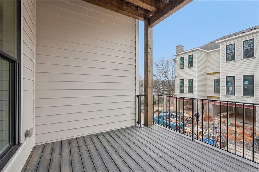 Private deck off family room sunroom area