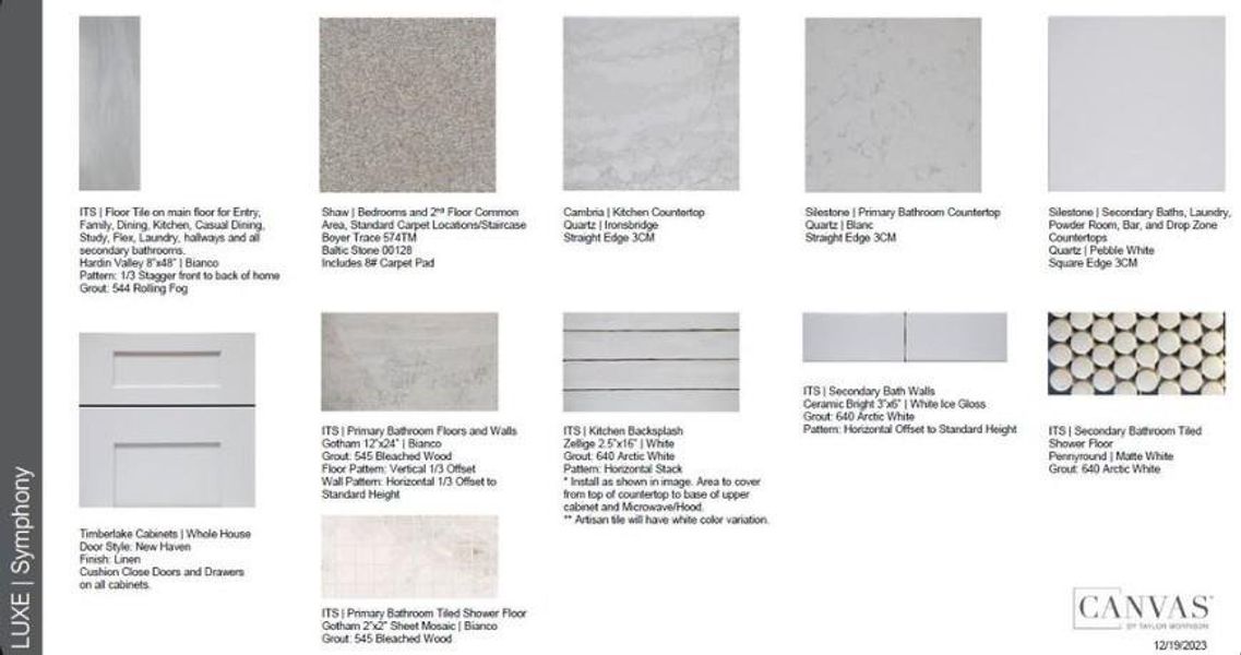 Design Selections ~ Home is under construction, selections are subject to change