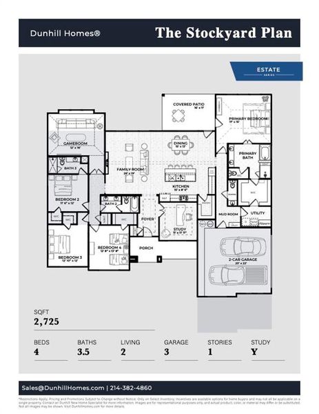 2D floor plan layout of this home in Matthews Farms, Venus, TX (Image 5).