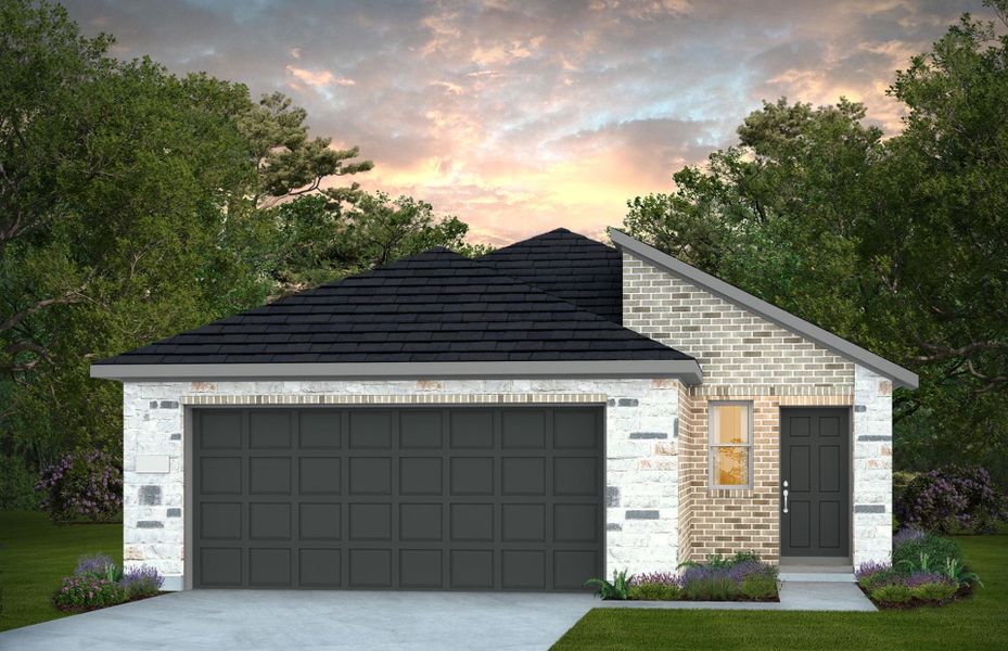 Representative exterior photo of a completed home built from the Beeville by Centex in Pinara Pines, Conroe, TX (Image 2). Representative exterior photo of a completed home built from the Beeville by Centex in Pinara Pines, Conroe, TX (Image 2).