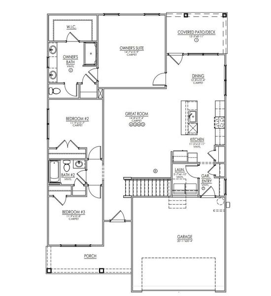 2D floor plan layout of this home in King Farm Estates, Aynor, SC (Image 4).