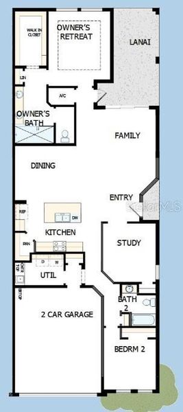 2D floor plan layout of this home in Gracewater at Sarasota, Sarasota, FL (Image 3).