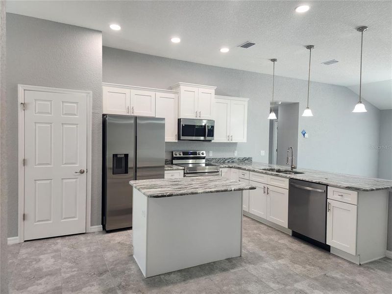 Kitchen with built-in pantry