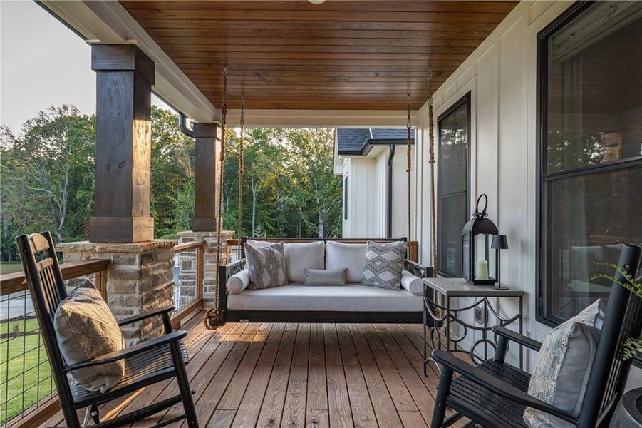 Exterior details and patio area of a home in , Canton (Image 20).