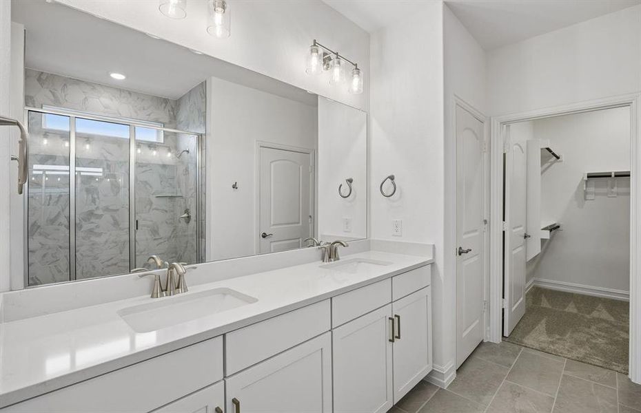 Primary bath with double vanity