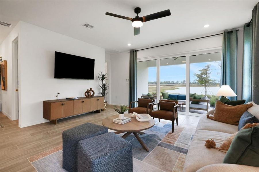 Furnished interior view inside a new home in Creekside Run at Babcock Ranch, Punta Gorda (Image 21).