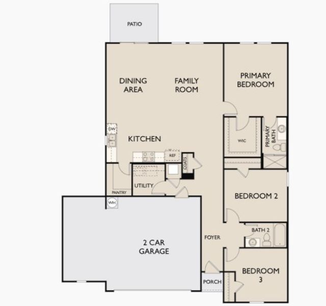 2D floor plan layout of this home in Noble Ridge, Howe, TX (Image 3).