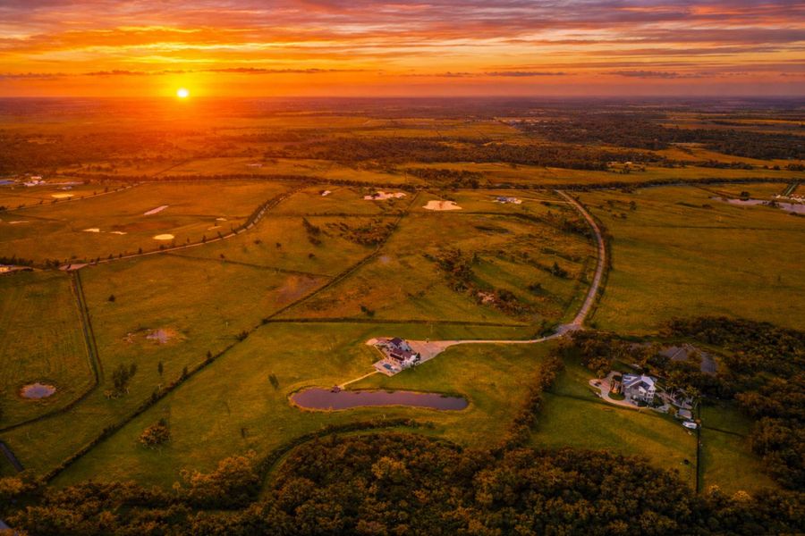 Golden hour over rural landscapes