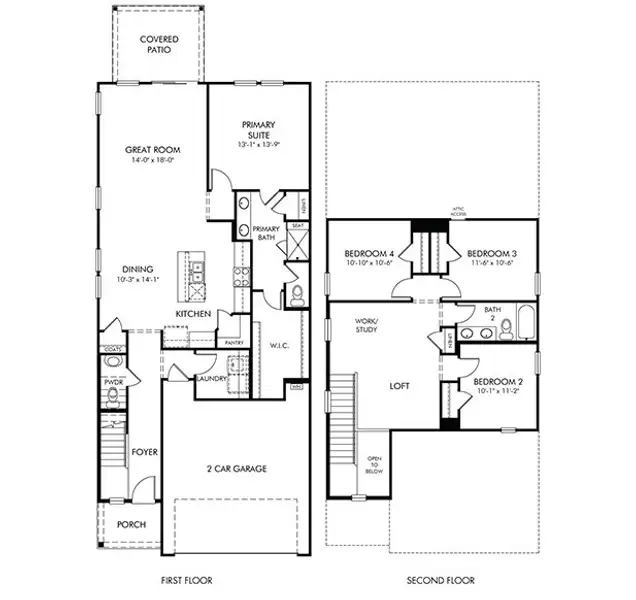 2D floor plan layout of this home in Waterside - Boardwalk Series, Longs, SC (Image 4). 2D floor plan layout of this home in Waterside - Boardwalk Series, Longs, SC (Image 4).