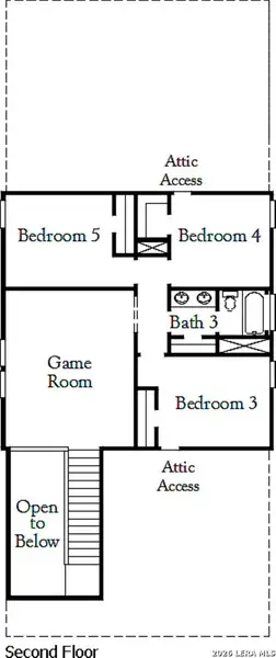 2D floor plan layout of this home in Lone Oak, San Antonio, TX (Image 3).