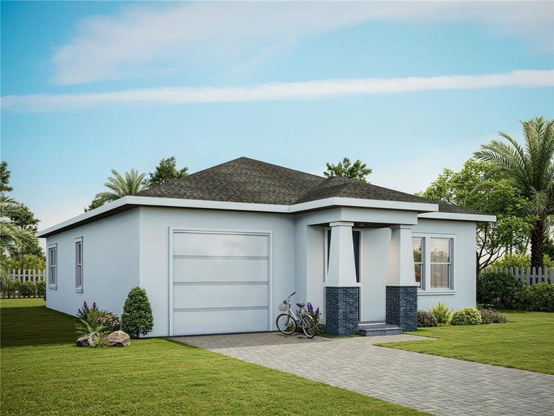 Front exterior of a new home in , Tampa, FL, highlighting curb appeal (Image 2). Front exterior of a new home in , Tampa, FL, highlighting curb appeal (Image 2).