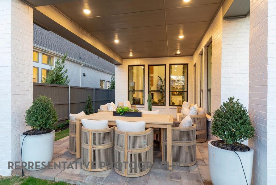 Exterior details and patio area of a home in Wolf Ranch: 51ft. lots, Georgetown (Image 2).