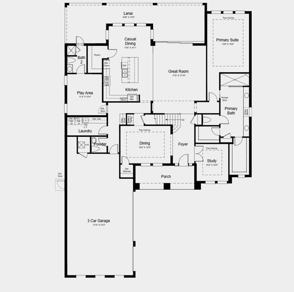 2D floor plan layout for the Forsyth by Taylor Morrison in Victoria Lakes, Odessa, FL (Image 3).