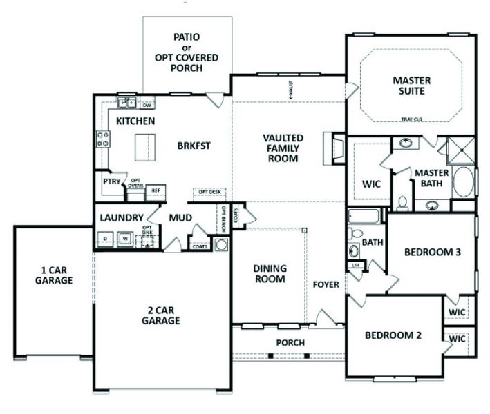 2D floor plan layout of this home in Riverwalk, Monroe, GA (Image 3).