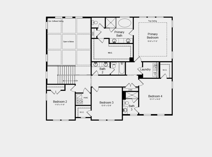 2D floor plan layout for the Burgundy by Taylor Morrison in Wayt Farm, Cumming, GA (Image 4).