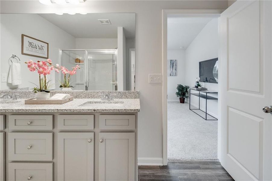 Furnished interior in a model home at Creekside Village in Lithonia (Image 16).