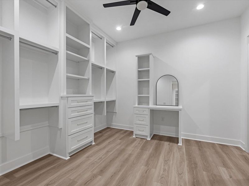 Primary bathroom, featuring free standing tub, and oversized stand up shower. You will also notice separated his and hers closets.