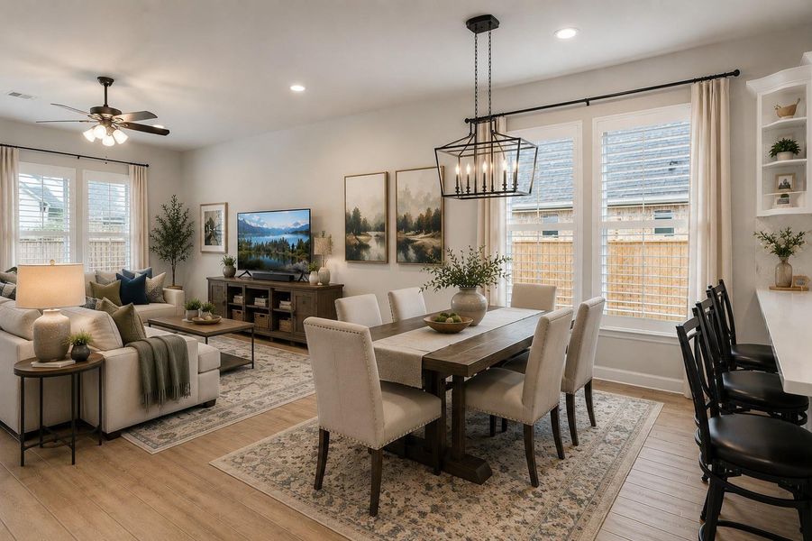 Virtual Staging-Living/Dining Space