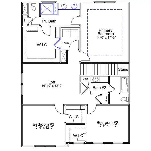 2D floor plan layout of this home in Bluefield, Lexington, SC (Image 3).