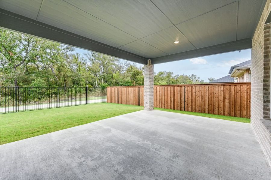 Exterior details and patio area of a home in Cross Creek Meadows 55s, Celina (Image 3). Exterior details and patio area of a home in Cross Creek Meadows 55s, Celina (Image 3).