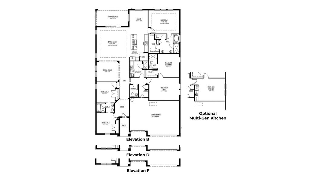 2D floor plan layout for the Camden by D.R. Horton in Bella Lago, Parrish, FL (Image 4).