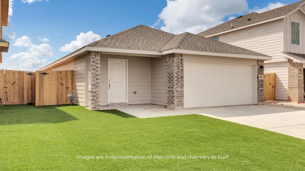 Front exterior of a new home in Deer Meadows, Odessa, TX, highlighting curb appeal (Image 2). Front exterior of a new home in Deer Meadows, Odessa, TX, highlighting curb appeal (Image 2).
