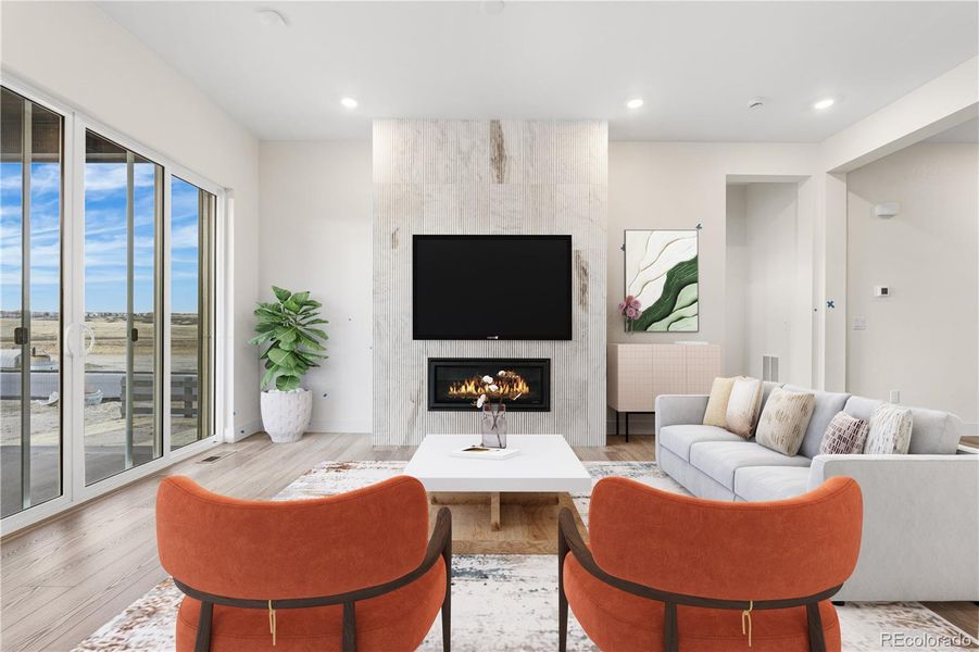 Furnished interior view inside a new home in Reserve at The Canyons, Castle Pines (Image 11). Furnished interior view inside a new home in Reserve at The Canyons, Castle Pines (Image 11).
